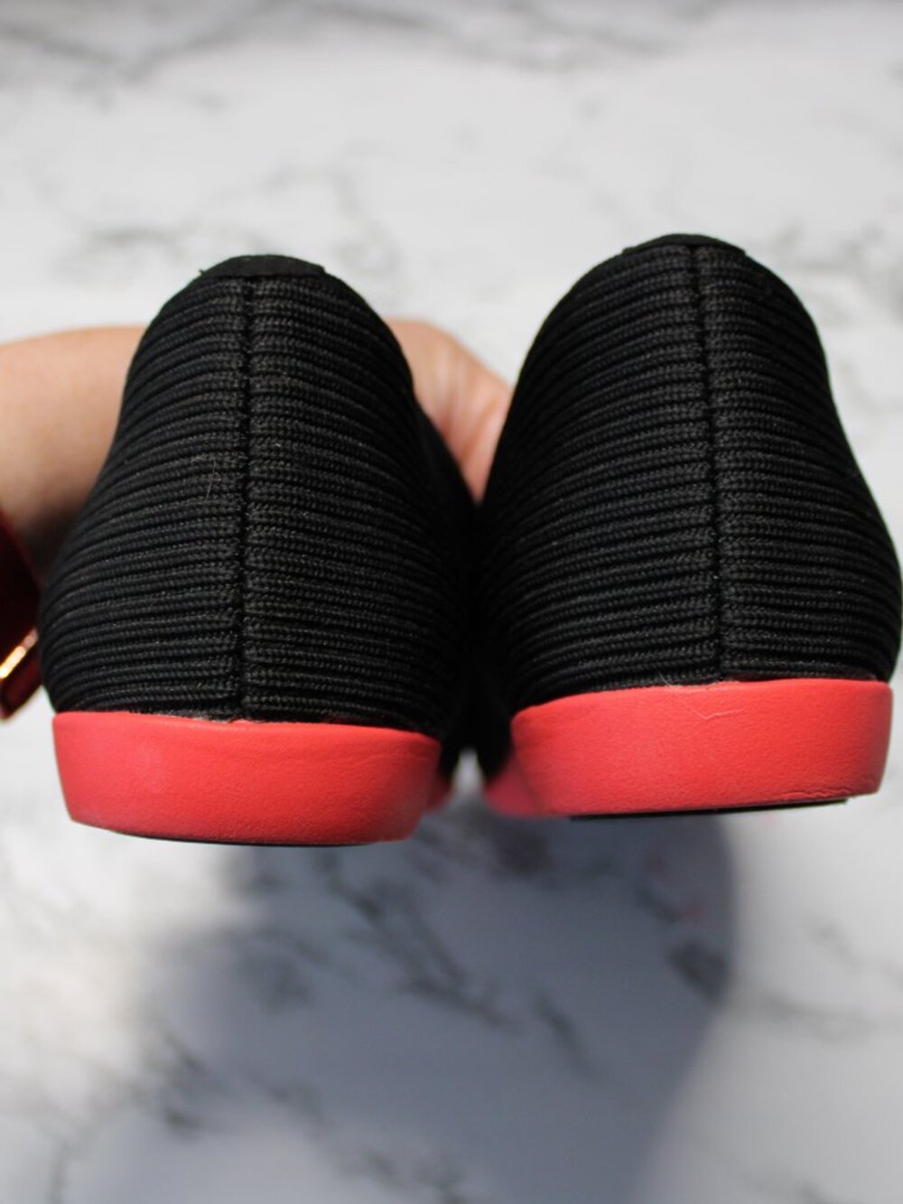Vivaia Margot Red Black Square Toe V Cut Slip On Ballet Flats Size 41.5 - Picture 6 of 9